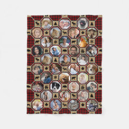 Family Photo Collage Red Buffalo Play Quilt Lg Sm Fleecefilt