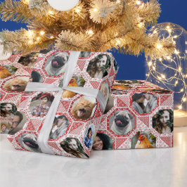 Family Photo Collage Red Quilt Titta 28 Anpassning Presentpapper