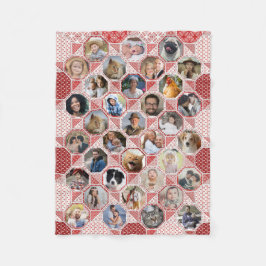 Family Photo Collage Red Quilt Titta 35 Bilder Lg  Fleecefilt