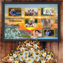 Family Photo Collage Rooftop Sunset 2295 Art-utskr