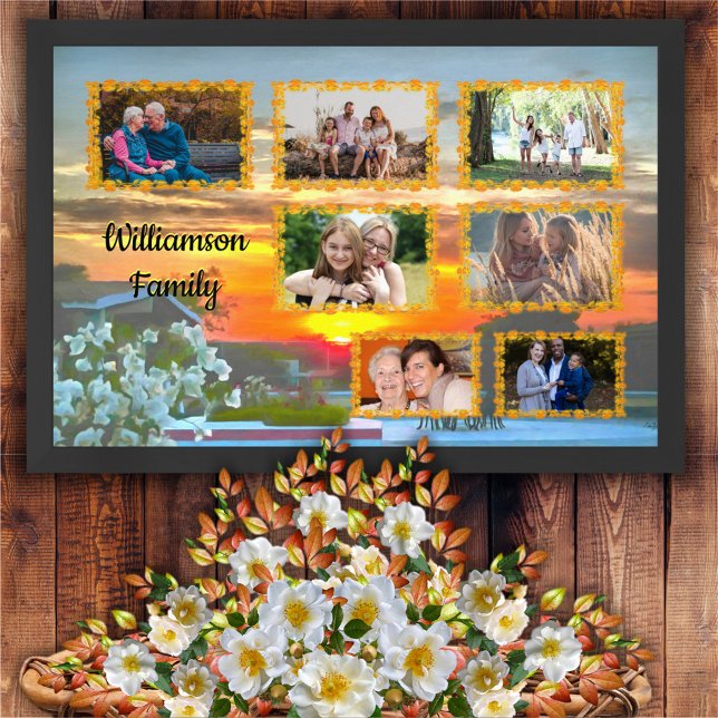 Family Photo Collage Rooftop Sunset 2295 Art-utskr Poster (Skapare uppladdad)