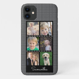 Family Photo Collage Rosa med vita punkter
