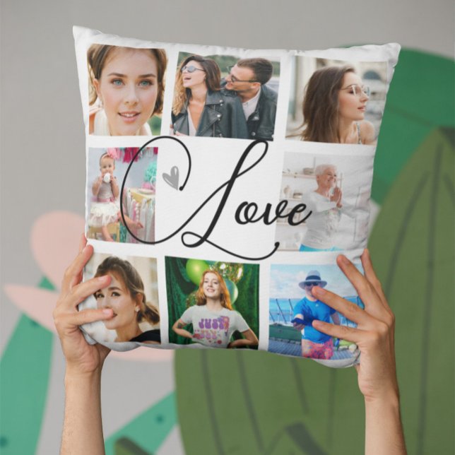 Family Photo Collage Simple Kärlek Kudde (Skapare uppladdad)