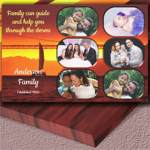 Family Photo Collage Sunset 1124 Art Canvastryck