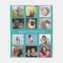 Family Photo Collage Teal Moster