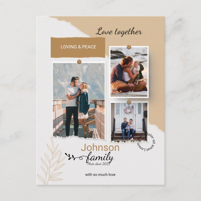 Family Photo Collage Template Vykort (Framsida)