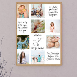 Family Photo Collage We Kärlek Grandma Mors dag Poster