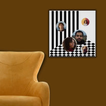 Family Photo Collage White Black Rand Checker