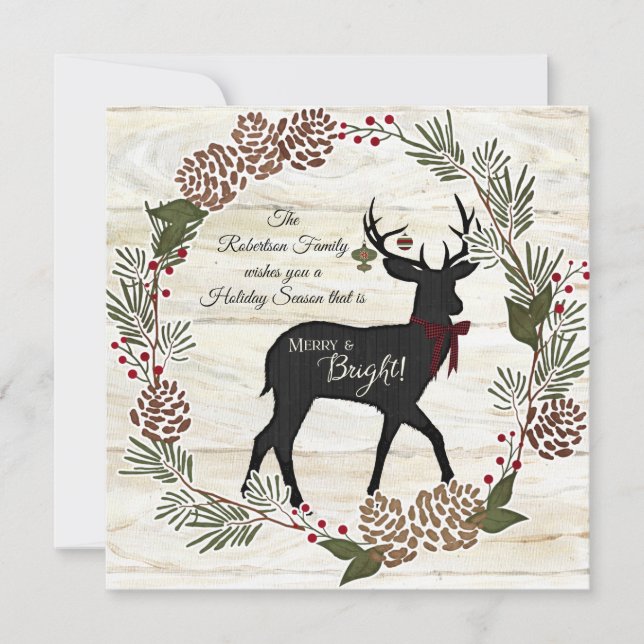 Family Photo Collage Wood Farmhouse jul Julkort (Framsida)