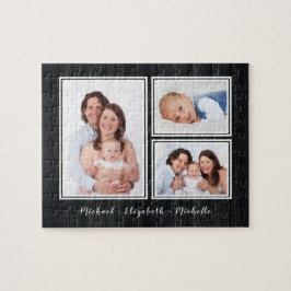 Family Photo Collage Your Name Jigszawa Puzzle Pussel