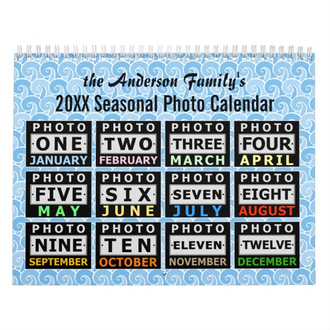 Family Photo Easy DIY Anpassningsbar 2025 Säsong S Kalender (Omslag)