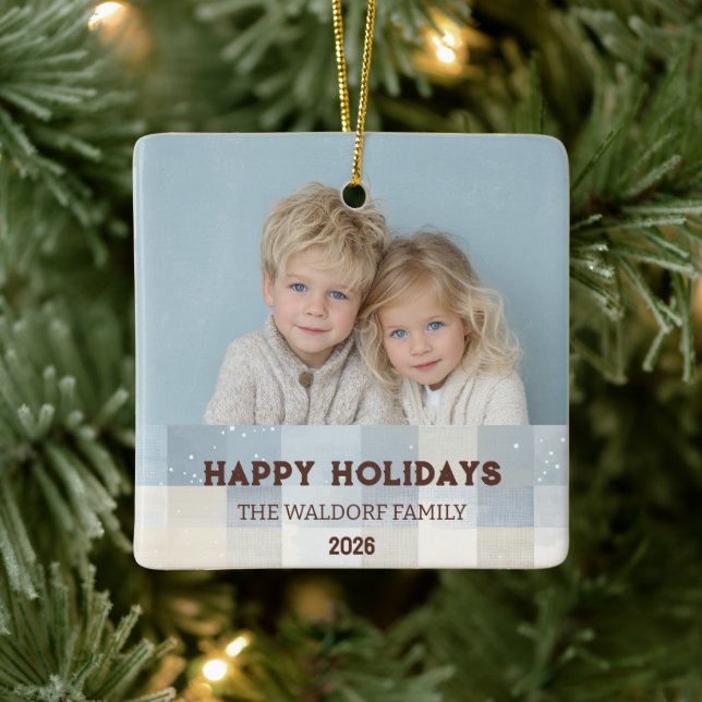 Family Photo Elegant Christmas Ornament (Träd)