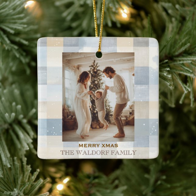 Family Photo Elegant Christmas Ornament (Träd)
