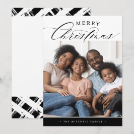 FAMILY PHOTO God jul calligraphy black Julkort