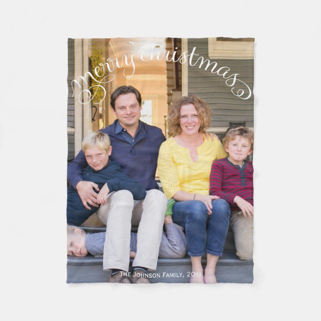 Family Photo God jul Fleecefilt (Framsidan)