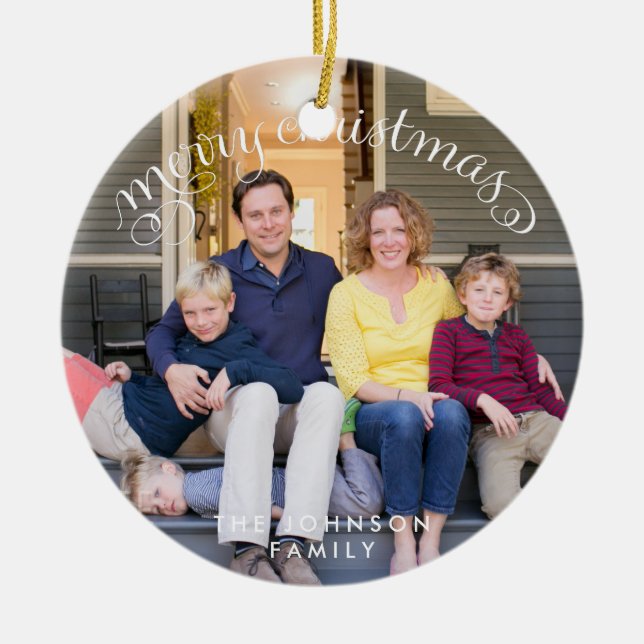 Family Photo God jul Julgransprydnad Keramik (Framsidan)