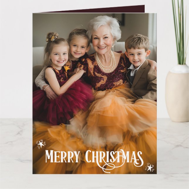 Family Photo God jul Kort (Framsida)