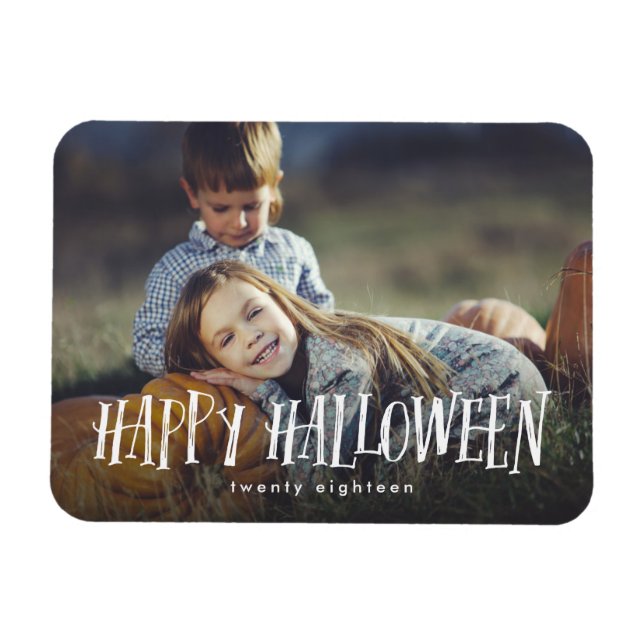 Family Photo Halloween Keepsaké Gift Magnet (Horisontell)