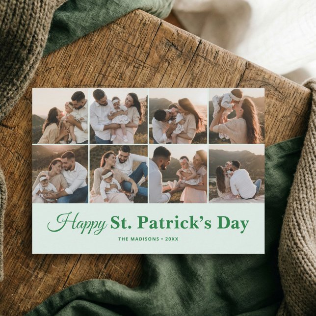 Family Photo Happy St Patricks Day Holiday Card Julkort (Skapare uppladdad)