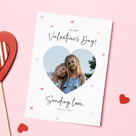 Family Photo Heart Shape Valentines Day Card Inbjudningar