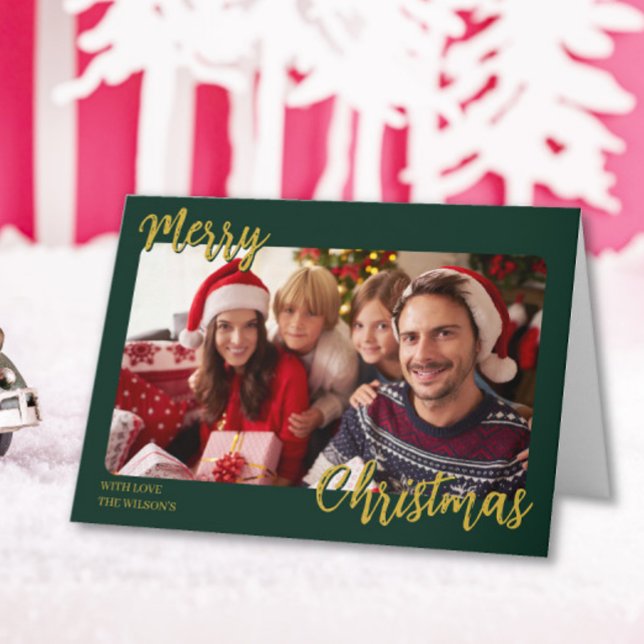 Family Photo Holiday Card Custom Christmas  Tack Kort (Skapare uppladdad)