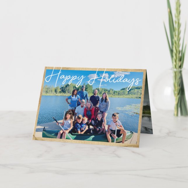 Family Photo jul Brev Inside Photo on Back Helgkort (Framsida)