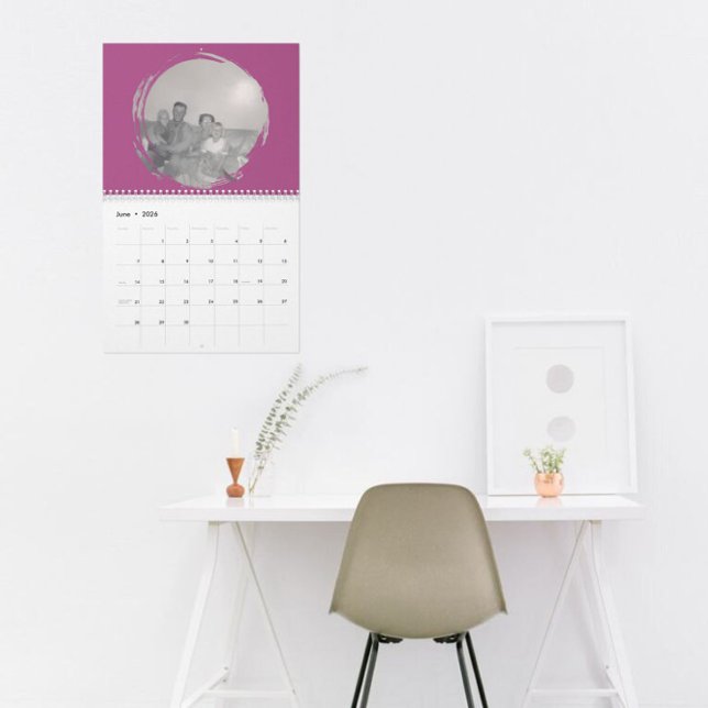 Family Photo Memories in Brushstroke Circles Kalender (Skapare uppladdad)