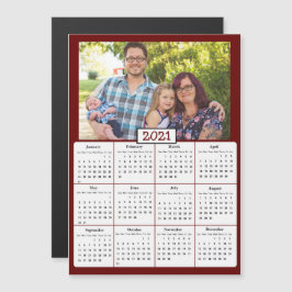 Family Photo Mini 2021-kalender Magnetisk Inbjudningskort