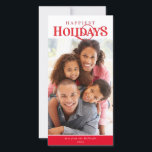 FAMILY PHOTO modern enkel typografi röd Julkort<br><div class="desc">by kat masard >> kat@simplysweetPAPERIE.com << Skicka och extra speciellt meddelande med stil och pizzazz i år... Personlig med dina detaljer och foton som mina moderna helgdag säkert kommer att klara sig ut från hälsning som dina vänner och familj kommer att få den här säsongen och kommer att göra ett...</div>