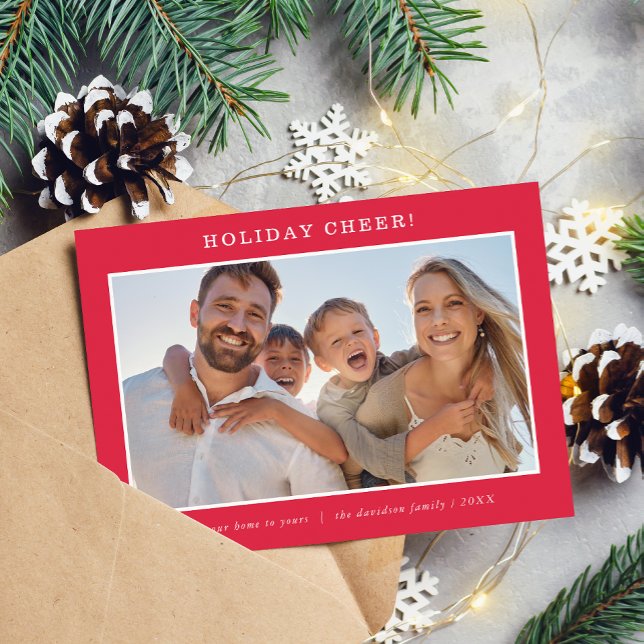 FAMILY PHOTO modern minimal simple festive Julkort (Skapare uppladdad)