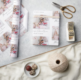 Family Photo Namn Script Mönster God jul Presentpapper