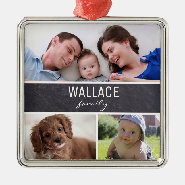 Family Photo Ornament Collage jul (Framsidan)