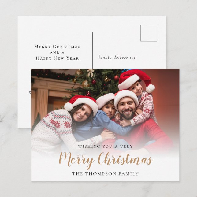 Family Photo Overlay God jul Helg Vykort (Fram/baksida)