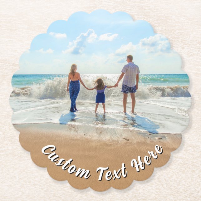 Family Photo Paper Coaster Personalized Text Underlägg Papper (Framsida)