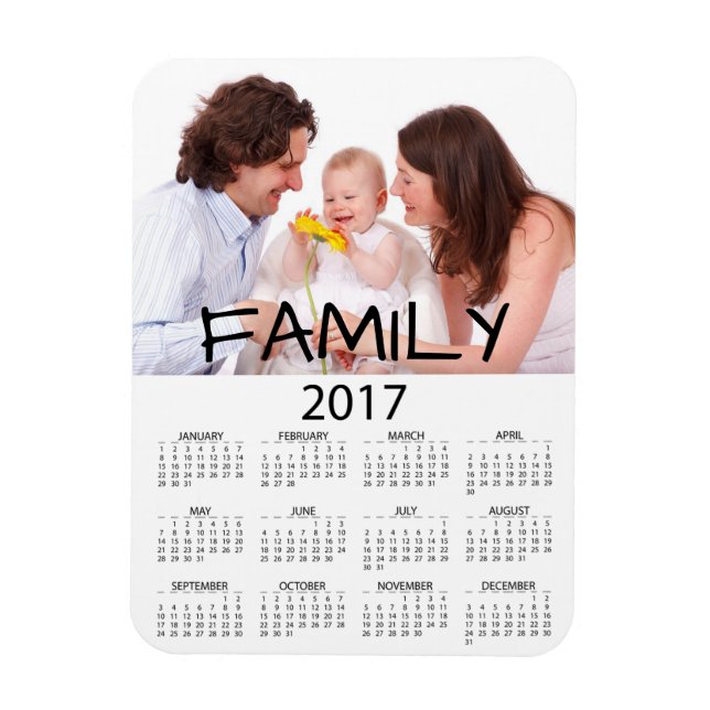 Family Photo Perosnalized 2017 Calendar Magnet (Vertikal)