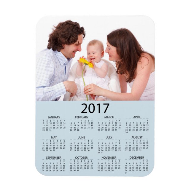 Family Photo Perosnalized 2017 Calendar Magnet (Vertikal)