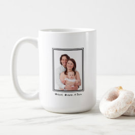 Family Photo Personlig Namn Modern Kaffemugg