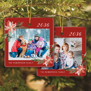 Family Photo Red jul Julgransprydnad Keramik