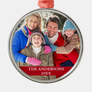 Family Photo Red Julgransprydnad Metall