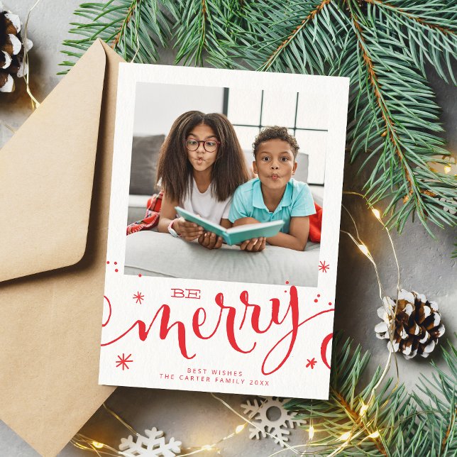 FAMILY PHOTO-roligtar barn moderna kalligrafirött Meddelande (Skapare uppladdad)