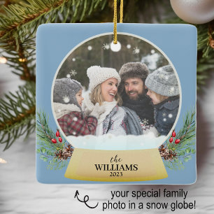 Family Photo Snö Globe Ornament