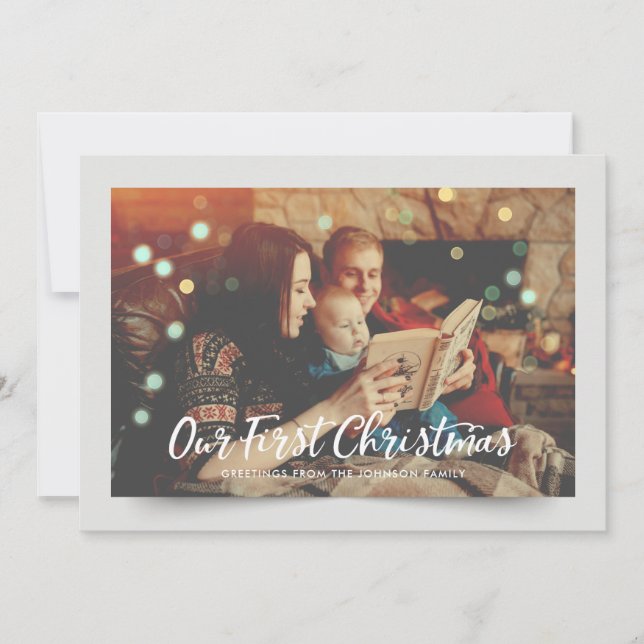 Family Photo Snö Overlay  | Julhälsningar Julkort (Framsida)