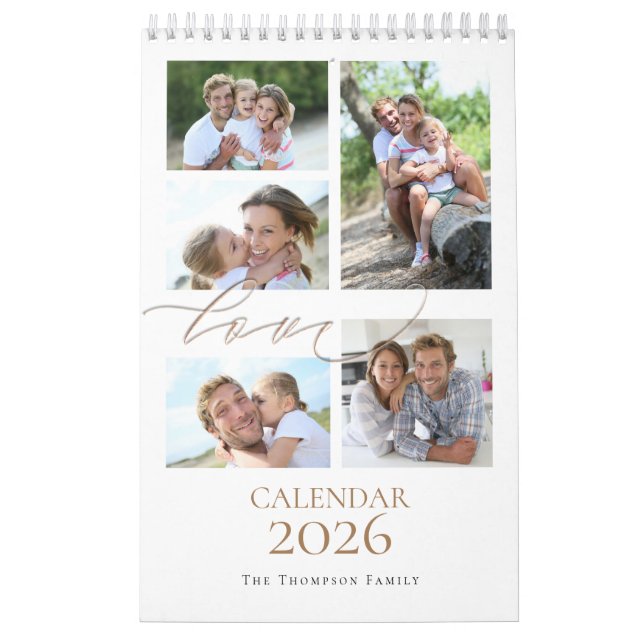 Family Photos Collage Kärlek Script 2025 Kalender (Omslag)