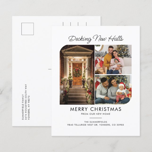 Family Photos Holiday Address Moving Announcement (Fram/baksida)