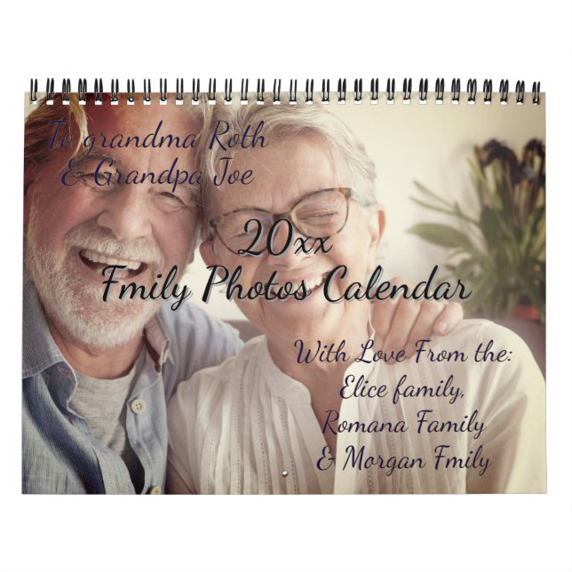 Family Photos New Year Lovely Grandparents Gift Kalender (Omslag)