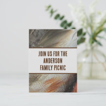 Family Picnic Announcement Feather Photo Reunion