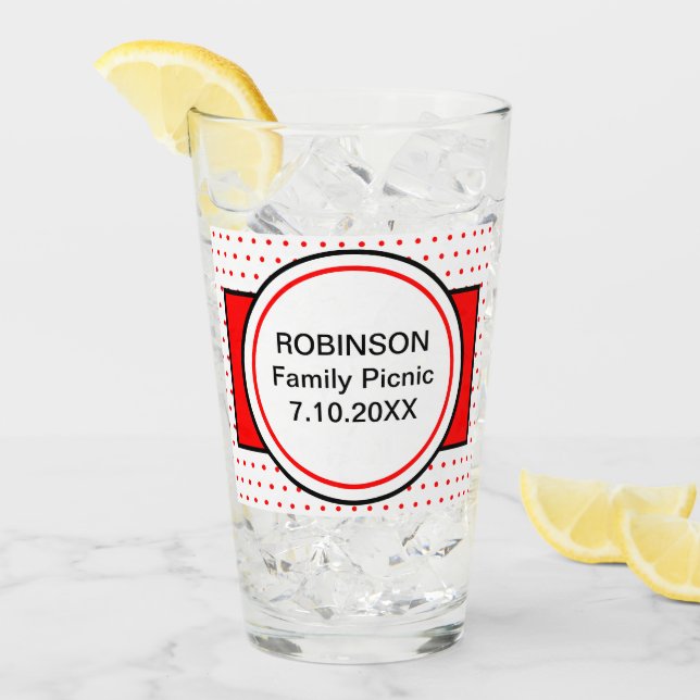 Family Picnic Red Polka dots Glaskopp (Framsida Ice)