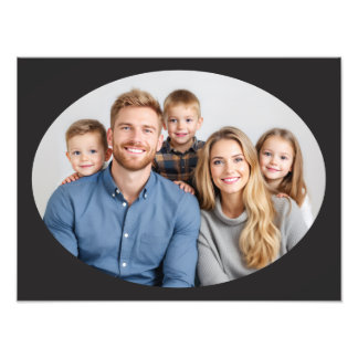 Family Portrait Photo Enlargement Template Oval Fototryck