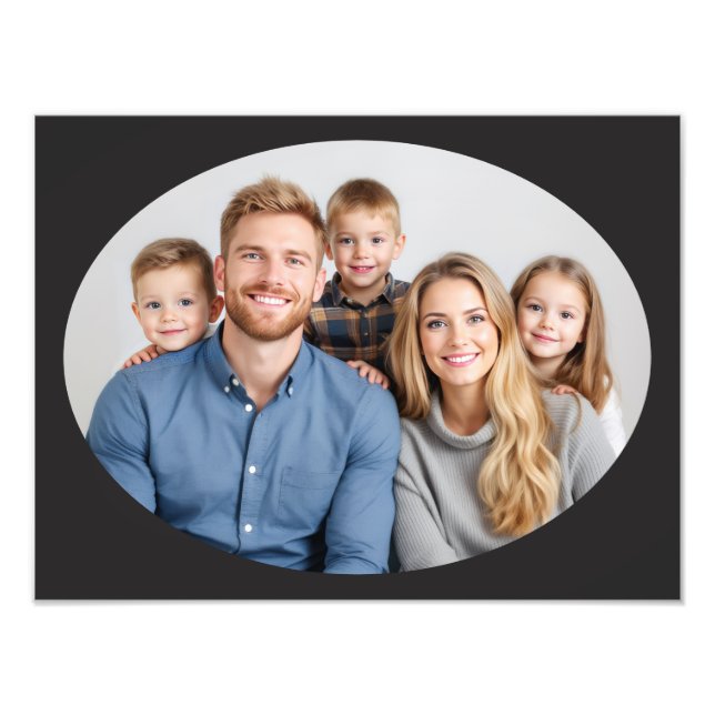 Family Portrait Photo Enlargement Template Oval Fototryck (Framsidan)