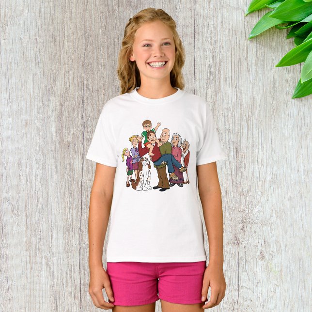 Family Porträtt Girls T-Shirt (Skapare uppladdad)